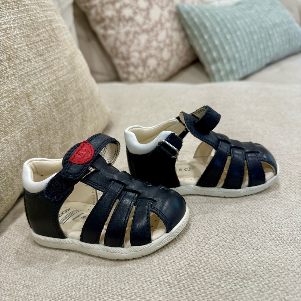 NEW Navy Blue Leather Kids Sandals